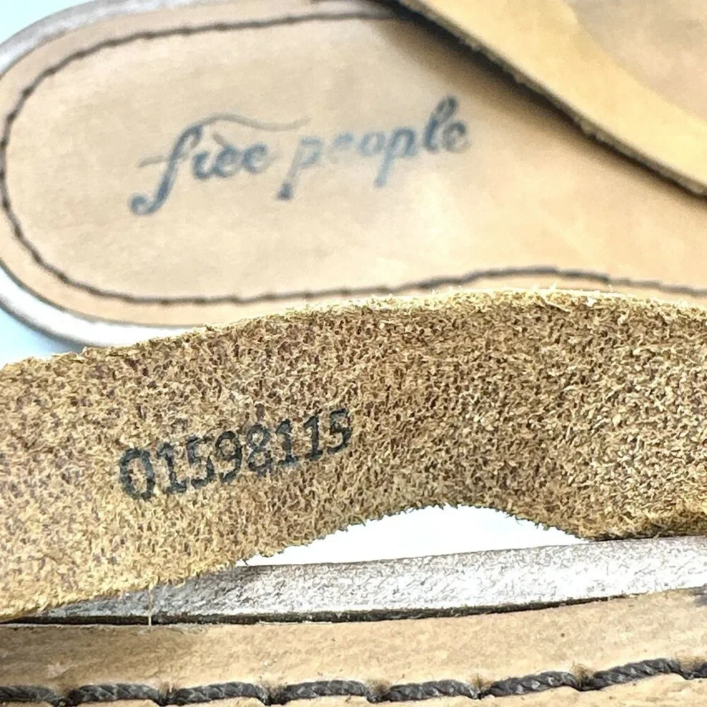 Free People Leather Strappy Flat Sandals Women’s Size EU 39 US 9 Boho Brown